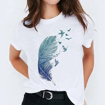 T-shirts Top for Kvinder Akvarel Butterfly Udskrivning af 90'erne Casual Print Dame Dame Grafisk T-Shirt Damer Kvindelige Tee T-Shirts