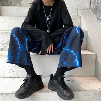 Y2k Lettelse Koreansk Mode Bred Ben Bukser Kvinder Oversize Street Style Plus Size Varme For Kvindelige Æstetiske Harajuku