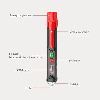 Spænding Tester Pen HT100E Intelligent Non-kontakt Pen Alarm AC Spænding Detektor Måler Sensor Tester Lyd-og Lys Alarm