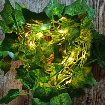 2m Kunstige Efeu Vin Rattan Hængende Garland LED Lys Streng Dekorativ Lampe