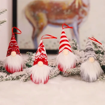 4stk Gnome julepynt Håndlavet svensk Tomte Nisser Bløde Skandinaviske Santa Elf Tabel Pynt