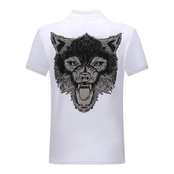 SHADAO 2021 New Street, Casual 3D-Print Wolf Broderet Bomuld Polo Shirt Mænd PP Korte Ærmer Sport Top