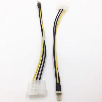 Stor 4PIN Til Små 3-pin Sæde Fan Kabel-Chassis Strømforsyning 3-pin Fan CPU Grafik Kort Transfer Kabel Adapter