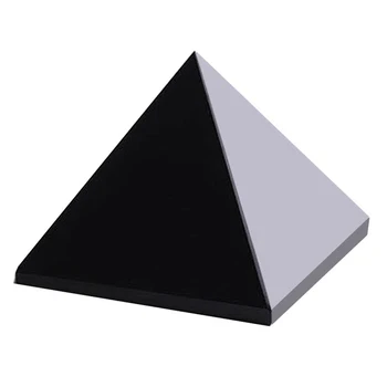Naturlige Pyramide Krystal Healing Håndværk Sort Natural Obsidian Quartz Hjem Indretning Smuk Skinnende Overflade Sten og Krystaller
