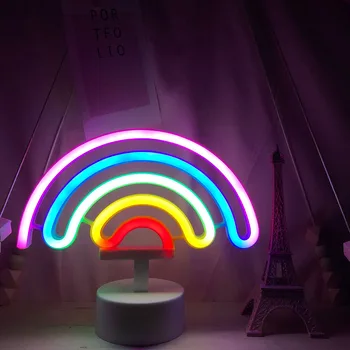 LED Neon Modellering Lys Rainbow Dekorative Lys Multi-funktionelle Holdbare Bekvemme Hjem Festlig Stemning Lampe