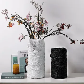 Moderne Håndlavede Honeycomb Keramik Vase Kreativ Dekoration Hjemme Stue Indgang Blomst Dekoration Håndværk