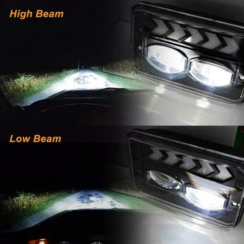 Bil 5 X 7 Tommer LED-Pladsen DRL Kørelys Lampe Spot Høj Lav Beam Dynamisk blinklys Lys for Jeep Wrangler 2007-2017