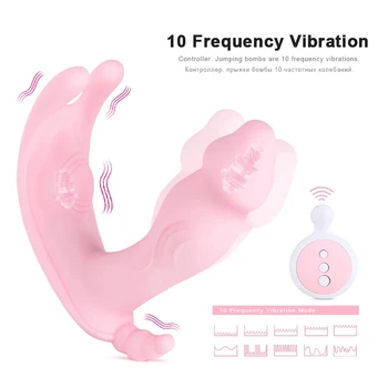 3-I-1-Fjernbetjening Dildo Vibrator Klitoris Stimulator Vaginal Massageapparat Kvindelige Masturbator Erotisk sexlegetøj til Kvinder Trusser