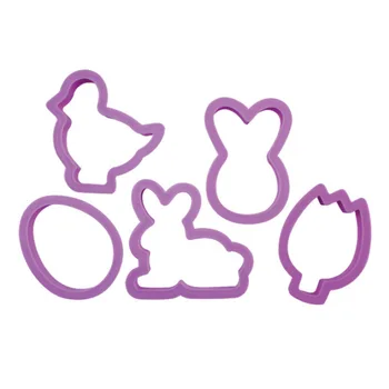 5pcs/Sæt Påske fødevaregodkendt Plast Cookie form Animal Cookie Cutter 3D-Tegnefilm Kanin Forme Bagning Værktøjer Part Forsyninger Cupcake