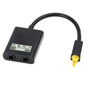 1 til 2 Audio Adapter Digitale Optiske Kabel-Splitter Optisk Fiber Audio Adapter Fiberoptiske Distributør Adapter, Sort
