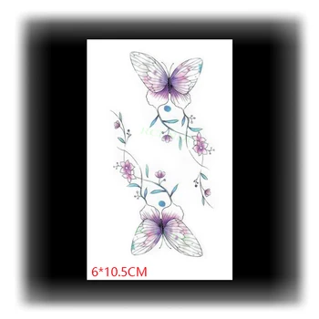 Vandtæt Midlertidig Tatovering Mærkat Butterfly Flower Farve Sexet Body Art Flash Tatoveringer Falske Tatoveringer til Kvinder, Mænd