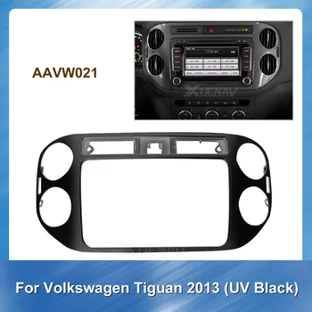 Car Radio Fascia Ramme for Volkswagen Tiguan 2013 UV-Sort Bil DVD-frame Stereo Panel Dash Mount Trim Installation Kit Tilbehør