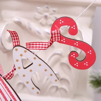 DIY Træ Glædelig Jul Bannere juledekoration til Hjemmet Xmas Party Dekoration Røde, Hvide, Hængende Tapet Ornamenter Indretning