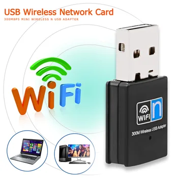 USB-WiFi-Adapter 300Mbps 2.4 GHz USB 2.0-WiFi Dongle 802.11 n/g/b Trådløse netværkskort til Bærbare PC Computer