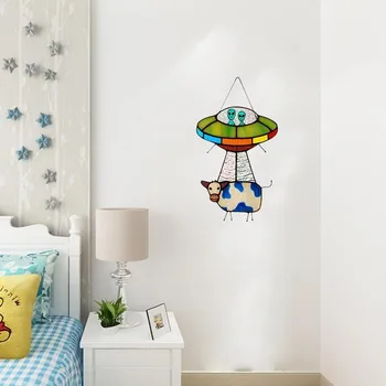 Kreative UFO Fremmede Ko Vedhæng Smykker Hjem Have Hængende Dekoration Håndværk Udendørs Ornamenter Børn Soveværelse Indretning