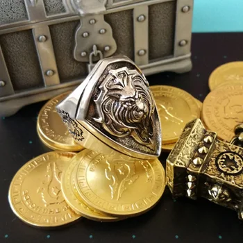 Krig WOW Håndværk lion 925 Sterling Sølv Ring For Mænd, Ringe, Smykker Fødselsdag Gaver Til Kæresten Drenge Cosplay Tilbehør