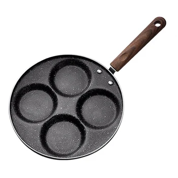 Fire-hullers Frying Pan-Pot Fortykket Omelet Pan Non-stick Æg Kage Bøf Pan Madlavning Æg Skinke Pander Morgenmad Kaffefaciliteter Køkkengrej