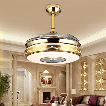 LYSE Loft Ventilator Lys Usynlige Moderne Luksus Guld Figur LED-Lampe Med Fjernbetjeningen Til Hjemmet
