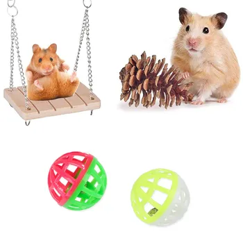 Hamster Tyggelegetøj Sæt Naturlige Træ-Fyr Marsvin, Kaniner, Chinchillaer, Motion Og Tænder Pleje, Legetøj Molar Legetøj Til Fugle