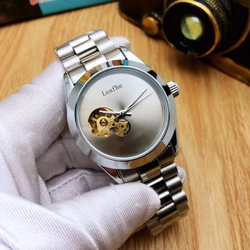 Mode mekanisk ur i rustfrit stål urskive simpel diameter 38mm