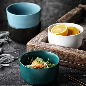 MUZITY Keramiske Skåle Den Nordiske Stil Porcelæn Skål Suppe 4.5 tommer Pigmenteret Salat Eller Ris Skåle
