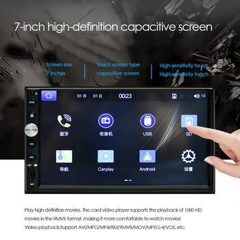 7Inch 2 DIN Bil Radio Bil Bluetooth-MP5 Kontakt Skærmen FM-Stereo RCA AUX Audio Støtter til Android / IOS
