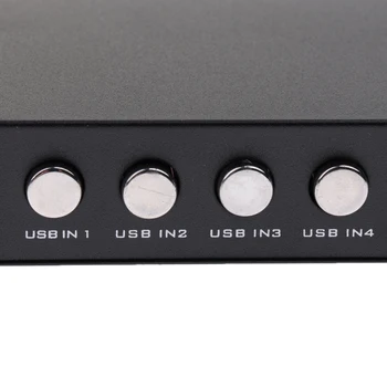 Metal USB 2.0 4 Porte Dele Skifte KVM Switcher markeringsboksen Hub Deling Skifte Adapter Til PC, Scanner, Printer