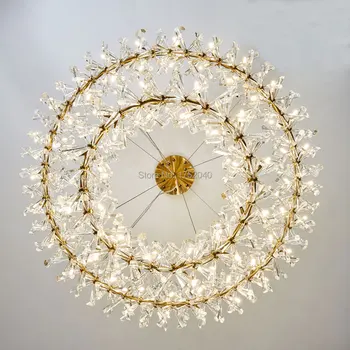 Led lys krystal lysekrone lampe post-moderne luksuriøst hjem dekoration belysning stue krans firefly Lysekrone