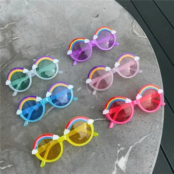 Elbru Fashion Børn Rainbow Solbriller Baby Tegnefilm Søde Jelly Farve Parasoller Ultraviolet-bevis Sol Briller For Drenge og Piger