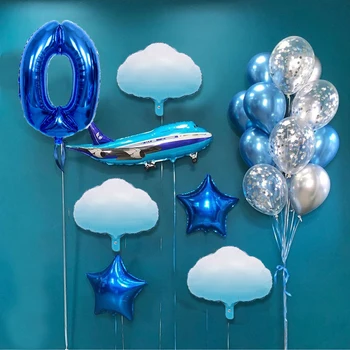Tillykke med Fødselsdagen Indretning Fly, Folie Antal Ballon Plads Tema Part Ballon En 1st Birthday Party Drenge Fordel Air Party Indretning