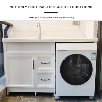 4stk Anti-slip Og Støj-reducerende Vaskemaskine Fødder skridsikre Måtter Køleskab Anti-vibrations-pad Køkken, Badeværelse Mat