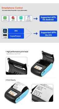 Hot Salg POS Mini-Label Printer Bluetooth Bærbar Modtagelse Stregkode Håndholdte Mini-58mm Printer, der er Egnet til Mærkning