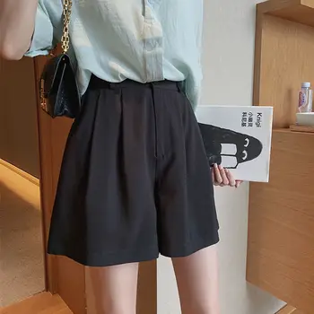 Sagging elastisk talje bukser børn 2021 nye koreanske fast casual bukser med Høj Talje Bred Ben Bukser løs A-linje shorts
