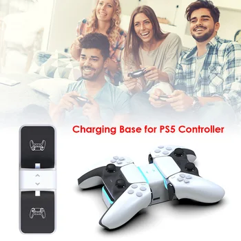For PS5 Controller Charger Dual USB Hurtig Oplader-Dock Station Stå med EN USB-Ouput til PlayStation 5 DualSense Tilbehør