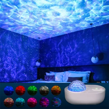 LED Stjerneklar Projektor Nat Lys Galaxy Rumskib Lampe Bluetooth Højttaler Til Home Party Indretning Kids Soveværelse Sengen LED lys