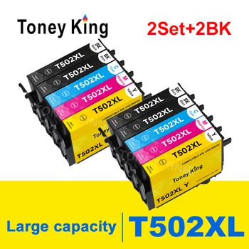 Toney king Fuld Blæk Patron med Chip Kompatibel for Epson T502XL t502 502XL Til Epson XP5100 xp5105 WF2860 WF2865 Printere