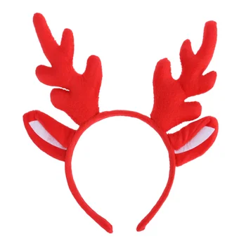 Rensdyr Gevir Hår Bøjle Jul Børn Hovedbøjle Hovedbeklædning for Børn Jul Kostume Part (Red)
