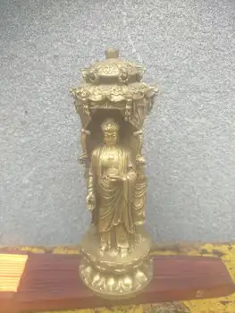 Sjældne Gamle Qing-Dynastiet(810-927) kobber Vestlige Tre Sage Guanyin-Statuen, Tre Guanyin i En Krop