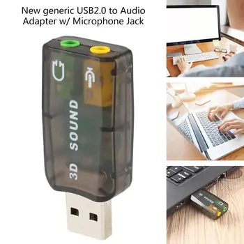 Ekstern USB Sound Card Adapter Audio 5.1 virtuel 3D-USB til 3,5 mm mikrofon Højttaler hovedtelefon-Interface Til Bærbare PC-Adapter