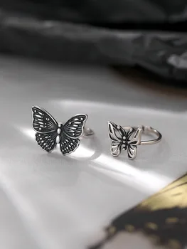 925 rent sølv Thai sølv sommerfugl ring, retro personlighed ring, ligegyldighed design smykker