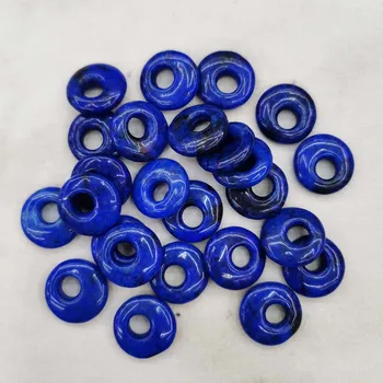 Mode blå sten gogo donut charms vedhæng 18mm perler til smykker halskæde gøre Wholesale24pcs gratis