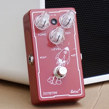 Belcat Distortion Guitar-Effekt-Pedal Effekter Stompbox for El-Guitar med Tone Dist Niveau Kontrol True bypass