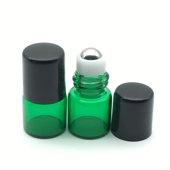 100pcs Genopfyldning af Tomme 1ml Grønne Roller Glas Flaske til Æteriske Olie, Parfume Roll-On Hætteglas Deodorant Beholdere