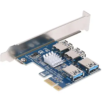 PCIe 1 til 4 PCI express 16X slots Riser-Kort PCI-E 1X til Ekstern 4 PCI-e slot Adapter, PCIe-Multiplikator Kort for Bitcoin Miner