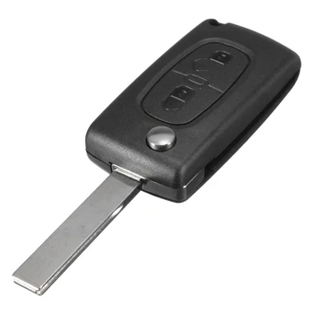 Foldbar Fjernbetjening Blade Bil Udskiftning Key Fob Sag Tilbehør 2-Knappen for Flip Cover til Peugeot 207 307 308 407