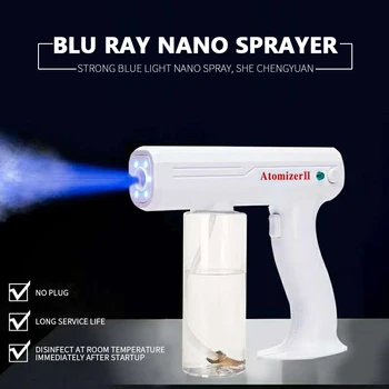 800 ML Trådløse Elektriske Sanitizer Sprøjte Desinficerer Blå Lys Nano Damp, Spray Pistol Sterilisering Nano-Spray Pistol Til hjemmekontoret