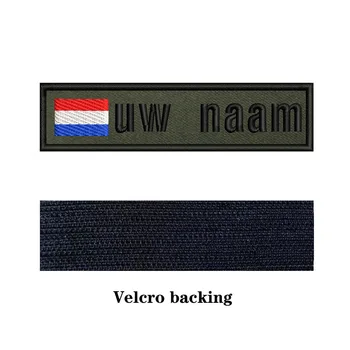 Grøn baggrund hollandske flag Holland 10X2.5cm Broderi Brugerdefineret Navn Tekst Patch Striber badge Jern På Eller Velcro Opbakning Patch