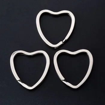 10STK Hjerte form DIY Metal Nøglen Split Ringe Nøglering Nøglering Bøjle Loop