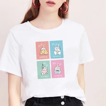 2021 Nye Sommer Sjov Tegnefilm tand Grafiske T-Shirts til Kvinder Casual Short Sleeve Tee Shirt Femme Harajuku Mode Top Tshirt Tøj