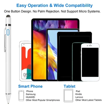 Stylus Genopladelige Digital Pen med en Klud Tip Aktiv Kapacitiv Stylus Pen til Ios/Android/Telefon/iPad/Huawei/Xiaomi